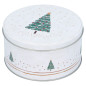 Boite à gâteaux de Noël ronde grande - Décor Sapin - 20 cm