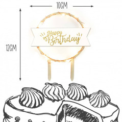 Cake Topper Happy Birthday à LED