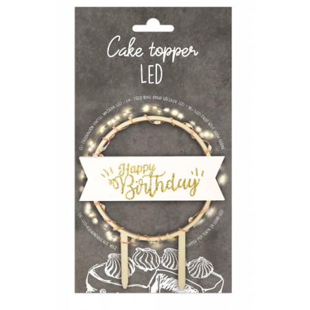 Cake Topper Happy Birthday à LED