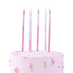 Bougies d'anniversaire - Rose Marbré