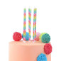 Bougies d'anniversaire - Rayure Multicolore - Lot 6 bougies