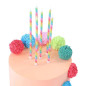 Bougies d'anniversaire - Rayure Multicolore - Lot 6 bougies