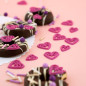 Décors en Chocolat : Coeurs Filigranes Roses