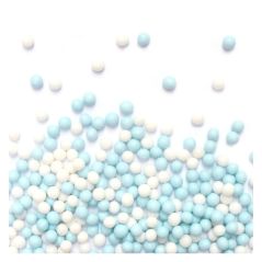 Décors en sucre Perles Bleues et Blanches