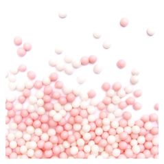 Décors en sucre Perles Roses et Blanches