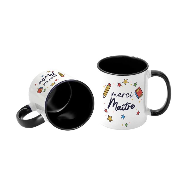 Mug - cadeau maître - " Merci Maître"- Décor scolaire