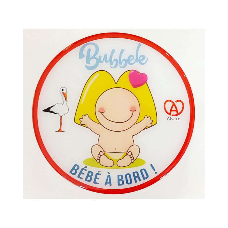 Stickers Bébé alsacien à bord - Fille - Autocollant Voiture