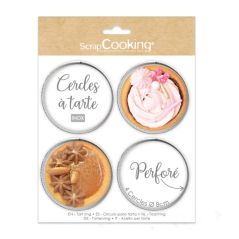 Cercle à Tarte Perforé Rond 8 cm - Lot de 4 - Scrapcooking