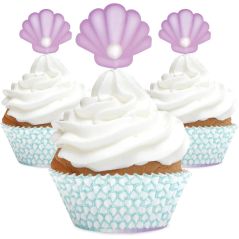 Caissettes à Muffins "sirène" + Topper - lot de 24