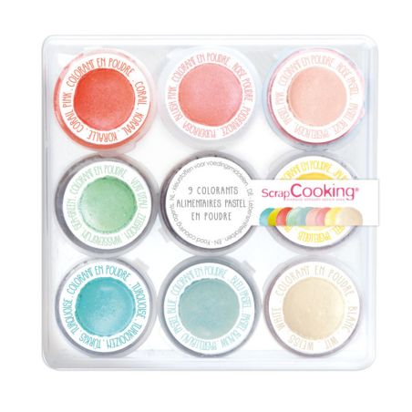 9 Colorants Alimentaires Pastel en poudre