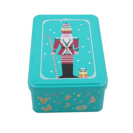 Boite à Petits Gâteaux de Noël rectangulaire - Décor Casse-Noisette - 19 cm