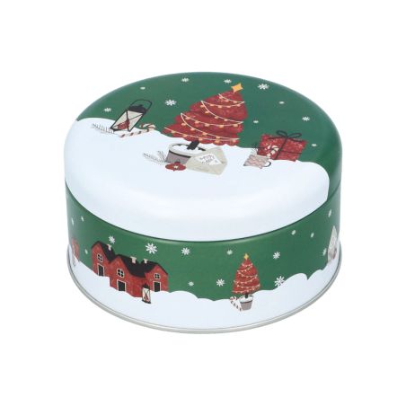 Boite à Petits Gâteaux de Noël ronde mini - 12 cm