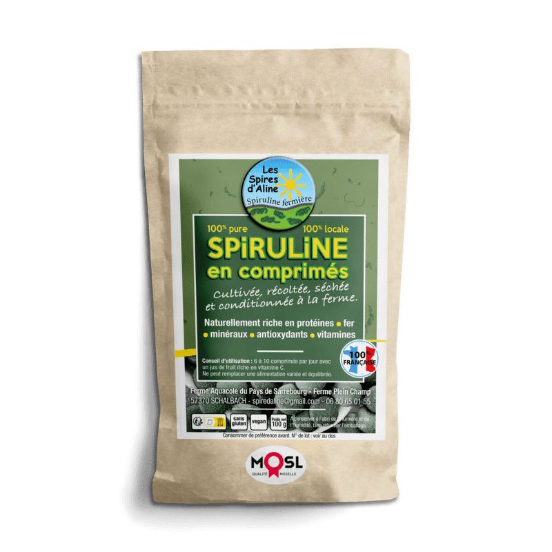 Spiruline en poudre - 100 g - Les Spires d'Aline - Moselle / France Spiruline en poudre - 100 g - Les Spires d'Aline - Moselle / France