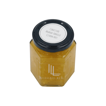 Pot de confiture à l'ananas, vanille et citron vert