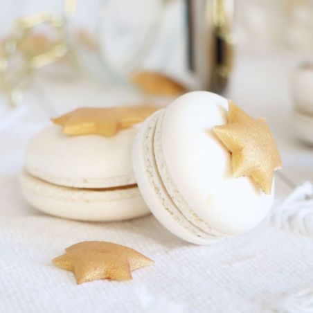 Décorations en pâte d'amande Etoiles dorées