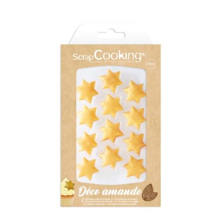 Décorations en pâte d'amande Etoiles dorées