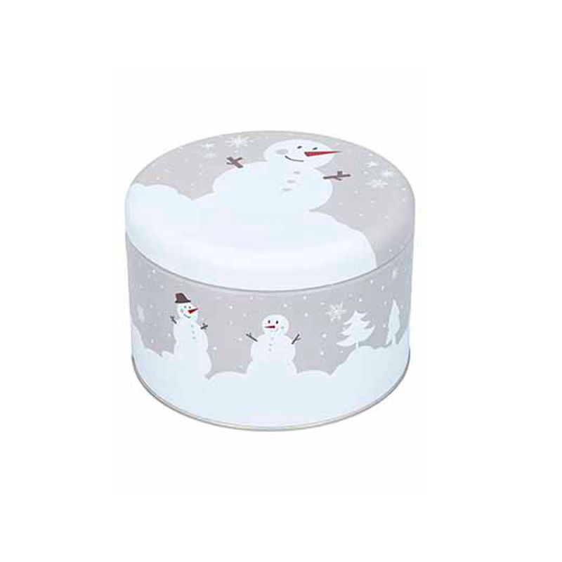 Boite à gâteaux de Noël ronde Moyenne -  Décor Noël - 15 cm