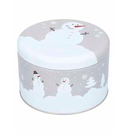 Boite à gâteaux de Noël ronde Moyenne -  Décor Noël - 15 cm