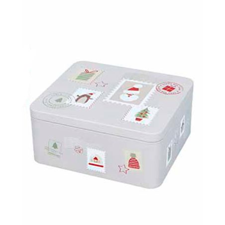 Boite à Petits Gâteaux de Noël rectangulaire 18 cm - Boite à Biscuits