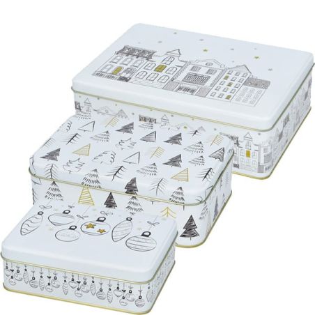 Boite à Gâteaux de Noël - Lot de 3 boites à Bredele