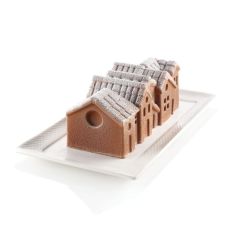 Moule à Bûche 3D Silicone Winter Village