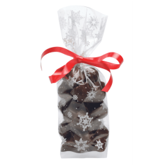 Lot 5 Petits Sachets décor Flocons de Noël - 10 x 22 cm