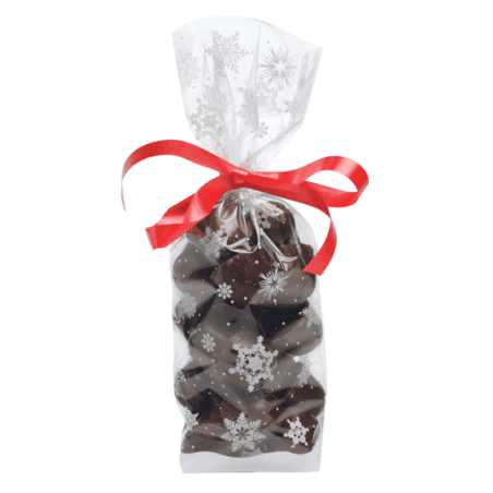 Lot 5 Petits Sachets décor Flocons de Noël - 10 x 22 cm