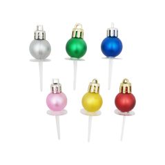 6 Boules de Noël mates assorties - Décoration Bûche