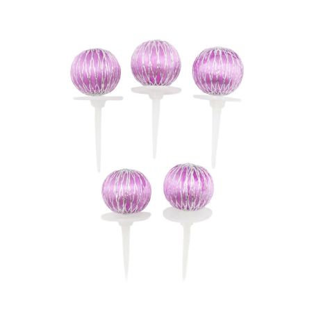 Boules rose et argent pour Bûche