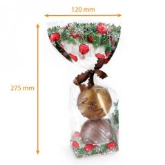 Sachet polypropylène décor sapin boules de noël