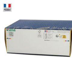 Boîte à bûche de Noël Chic Bleu et Or - 35x11x11 cm