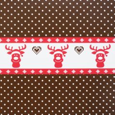 Boîte à bûche Motif Cerf de Noël Marron et Rouge - 35x11x11 cm