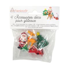 4 Sujets de Noël - Décoration Bûche