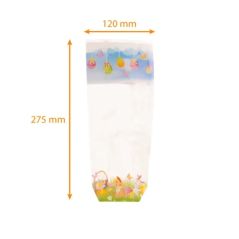 lot de 5 sachets alimentaires décor œufs de Pâques 12 x 27,5 cm