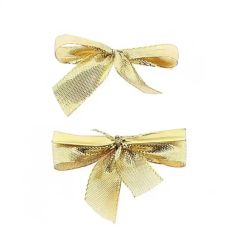 5 Nœuds Satin Or Attache Twist - 6 cm