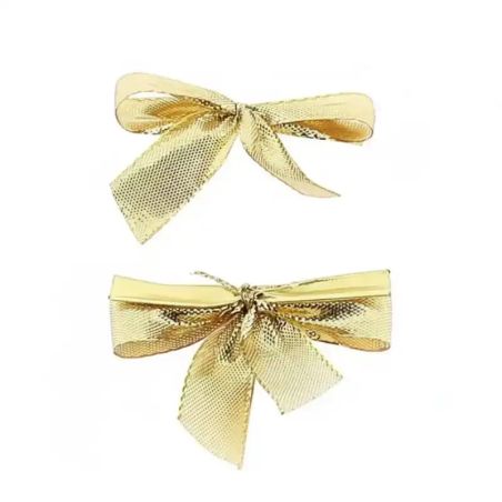 5 Nœuds Satin Or Attache Twist - 6 cm