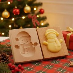 Moule à biscuit bois bonhomme de neige