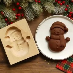 Moule bois springerle bonhomme de neige noël