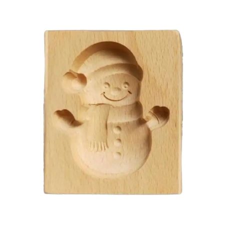 Moule springerle bonhomme de neige en bois