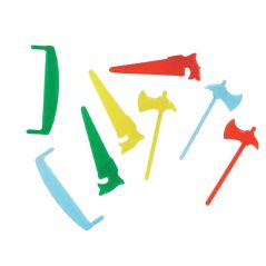 Scies et hâche miniatures déco de bûche