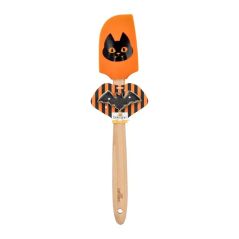 Maryse Halloween orange décor chat noir avec emporte-pièce chauve-souris