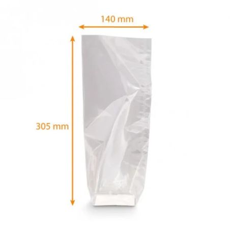 100 Sachets Alimentaires Transparents - 14 × 30,5 cm