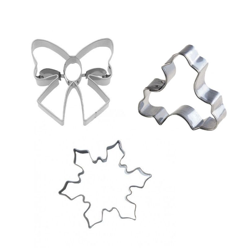 Emporte-pièces Houx, Flocon, Noeud