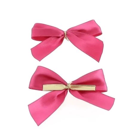 5 Nœuds Satin Rose Attache Twist - 15mm x 6cm