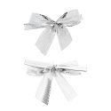5 Nœuds Satin Argent Attache Twist - 6cm x 1,5cm