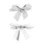 5 Nœuds Satin Argent Attache Twist - 6cm x 1,5cm