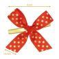 5 Nœuds Satin Rouge motif Etoiles Attache Twist - 6cm x 1,5cm