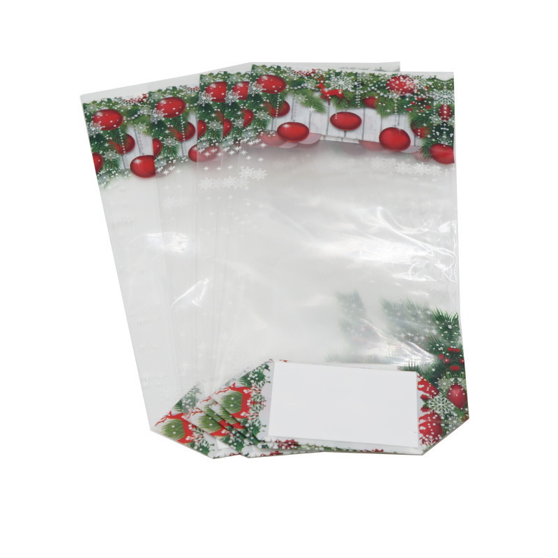 Lot de 5 sachets pour biscuits - décor hiver - 10 × 22 cm