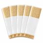 Lot de 5 sachets pour biscuits et confiseries - décor dentelle doré 12 × 27,5 cm