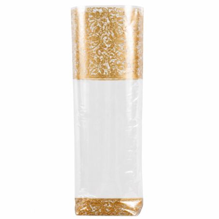 Lot de 5 sachets pour biscuits et confiseries - décor dentelle dorée - 12 × 27,5 cm